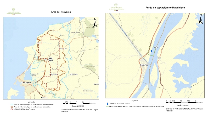 Imágen de la localización del proyecto “Área de perforación exploratoria SN 15”